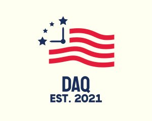 Countdown - USA American Time Flag logo design