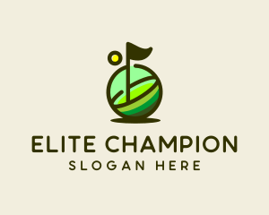 Champion - Golf Course Championship Flag logo design