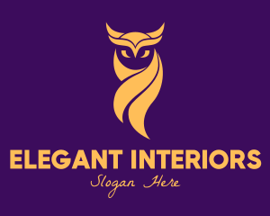 Elegant Golden Owl logo design