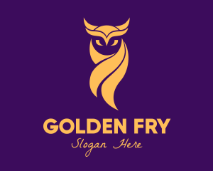 Elegant Golden Owl logo design