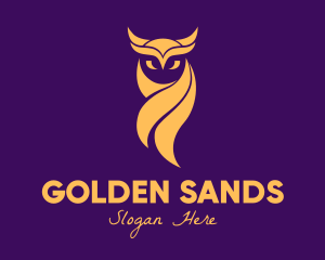 Elegant Golden Owl logo design