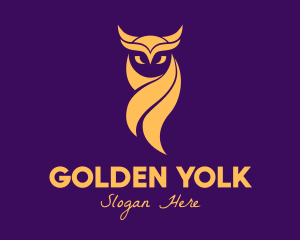 Elegant Golden Owl logo design