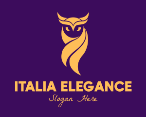 Elegant Golden Owl logo design