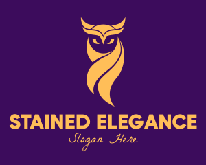 Elegant Golden Owl logo design