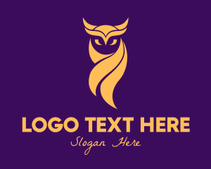 Animal - Elegant Golden Owl logo design