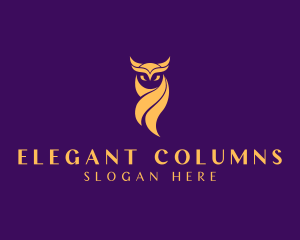 Elegant Golden Owl logo design