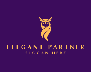 Elegant Golden Owl logo design