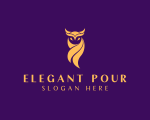 Elegant Golden Owl logo design