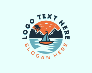 Lake - Beach Sailboat Travel logo design