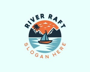 Beach Sailboat Travel logo design