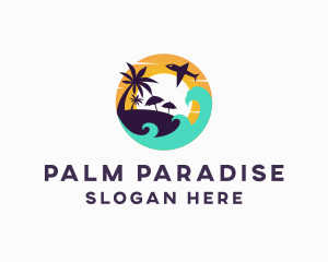 Tropics - Tropical Island Flight Travel logo design