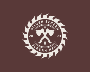 Axe Saw Lumberjack Logo