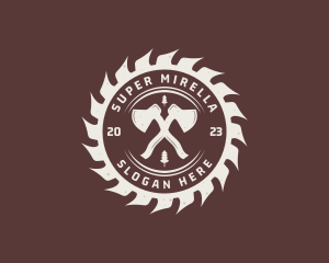 Axe Saw Lumberjack Logo