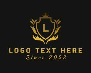 Exclusive - Golden Crown Shield logo design