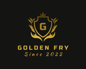 Golden Crown Shield logo design