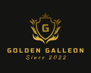 Golden Crown Shield logo design