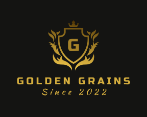 Golden Crown Shield logo design