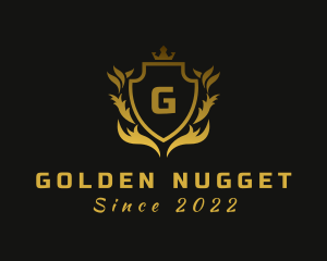 Golden Crown Shield logo design