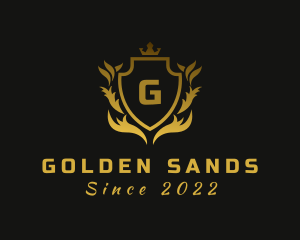 Golden Crown Shield logo design