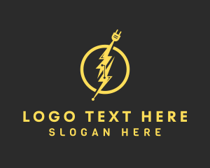 Power - Bolt Electrical Plug logo design