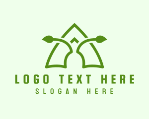 Letter A - Eco Antenna Leaf logo design