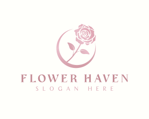 Rose Flower Blossom logo design