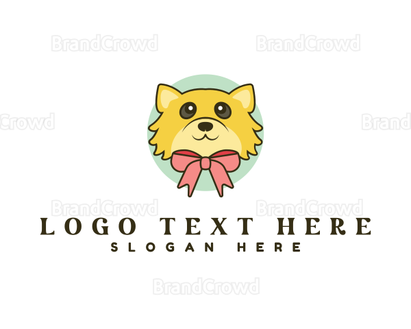 Cute Puppy Ribbon Logo