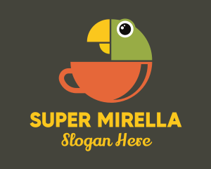 Coffee - Parrot Tea Cup logo design