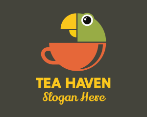 Teacup - Parrot Tea Cup logo design