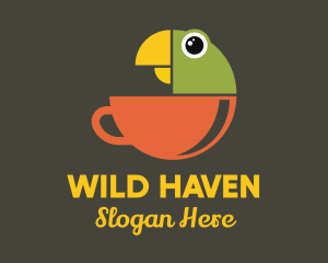 Parrot Tea Cup logo design