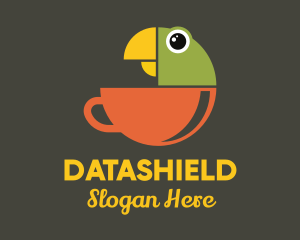 Passerine - Parrot Tea Cup logo design