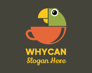 Coffee - Parrot Tea Cup logo design