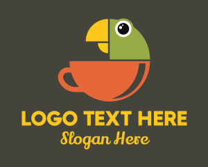 Fowl - Parrot Tea Cup logo design