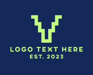 Game Console - Video Game Letter V logo design