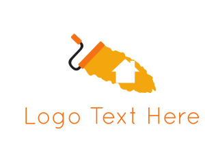 Orange - House Paint Roller logo design