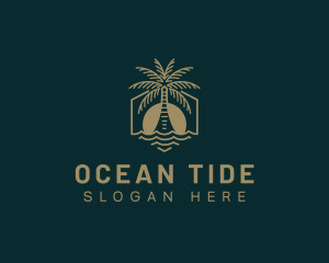 Tide - Palm Tree Beach Swimming logo design