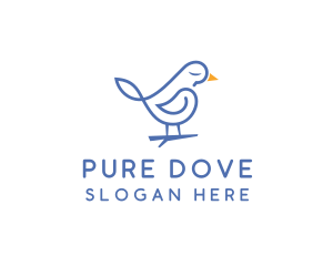 Sparrow Dove Outline logo design