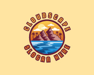 Clouds - Mountain Sea Beach logo design