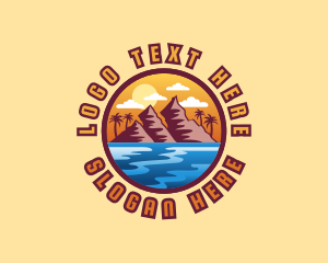 Travel - Mountain Sea Beach logo design