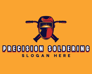 Soldering - Welding Ironwork Helmet logo design