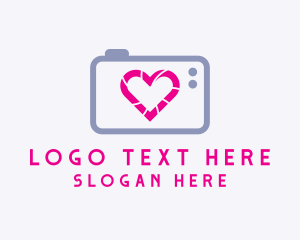 Lens - Camera Shutter Love logo design