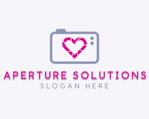 Aperture - Camera Shutter Love logo design