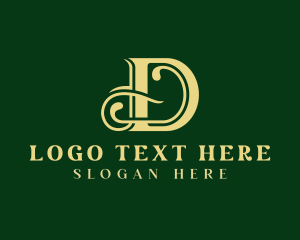 Tattoo - Elegant Gothic Calligraphy Letter D logo design