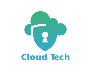 Cloud - Cloud Shield Lock logo design