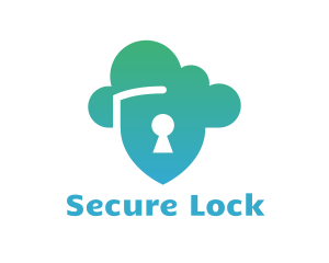 Lock - Cloud Shield Lock logo design