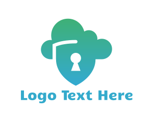 File Transfer - Cloud Shield Lock logo design