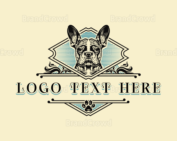 Vintage French Bulldog Logo