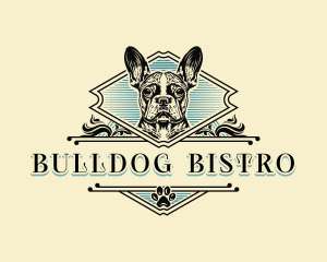 Vintage French Bulldog logo design