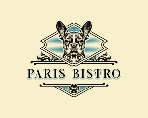 Vintage French Bulldog logo design