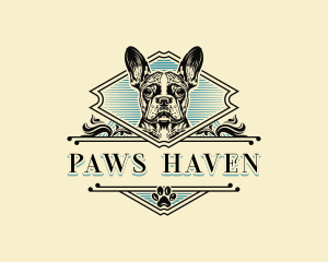 Vintage French Bulldog logo design